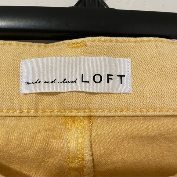 NWT LOFT High Waist Skinny Crop Frayed Hems Jeans Yellow Size‎ 26/2 - Picture 9 of 10